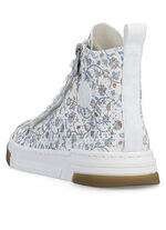 Rieker, modische Damen-Boots, Weite G, mit herausnehmbarem Fussbett WEISS-BUNT